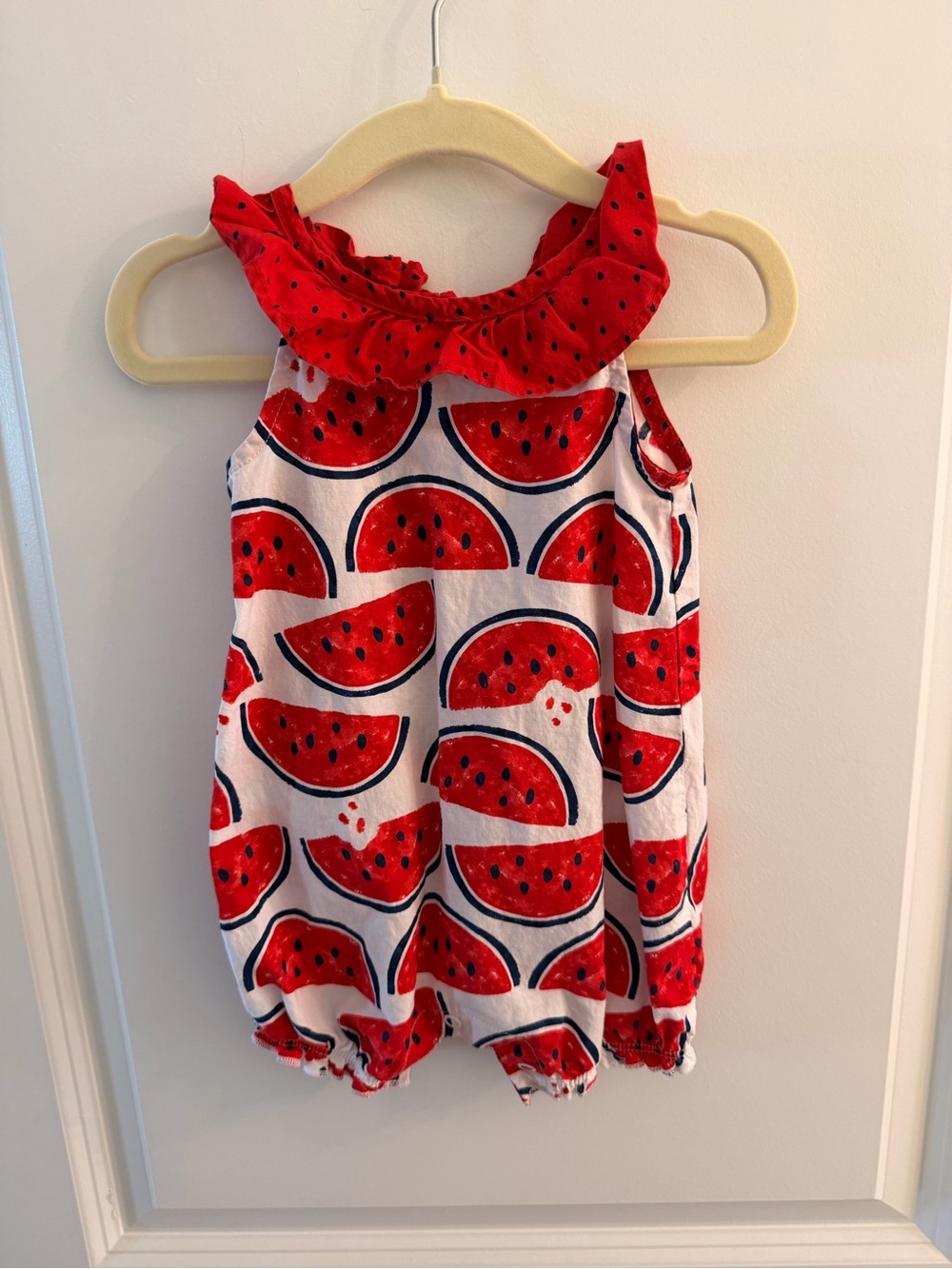 Carter's Red Watermelon Infant Romper with Navy